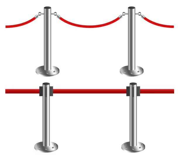 Vector illustration of Barrier rope vector illustration