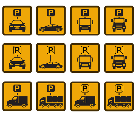 Car parking icon set