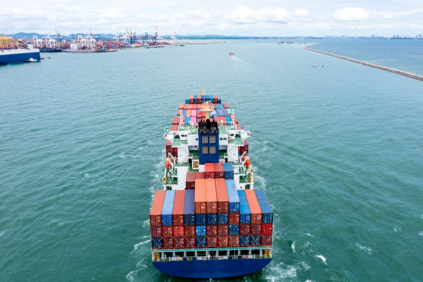 istock containers ship corgo logistic transportation import export international sailing in sea Photograph angle view from drone of point view 1471913546