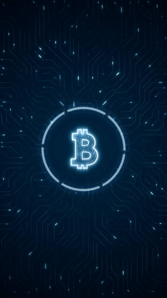 istock Blue digital money logo and futuristic technotogy circle HUD with circuit board and data transfer on abstract background financial concepts 1471914277