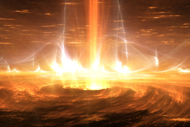 istock Sun plasma flares. Solar storm, solar flares 1471916612