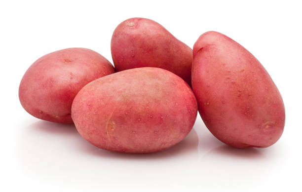 istock Raw red potato vegetables isolated on white background 1471922835