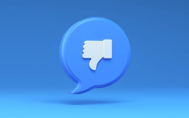 istock Dislike Icon on Blue Background, Hand Symbol, Speech Bubble, Clipping Path 1471923104