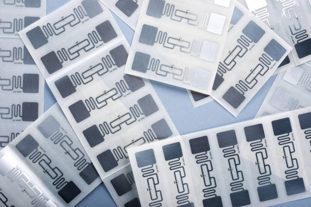 Rfid tags close up stock photo