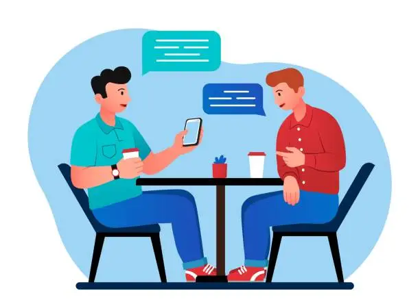 Vector illustration of Men talking concept