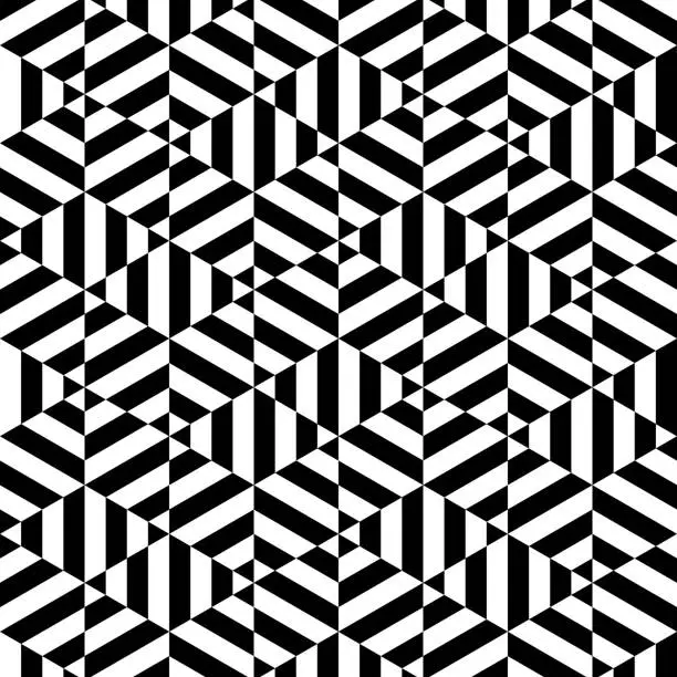 Vector illustration of Checked striped rhombus pattern