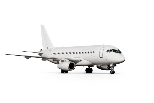 Passenger aircraft isolated on white background