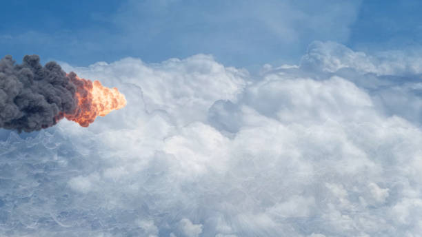istock Meteors asteroids or rockets burning over cloudsAerial view 1471932941