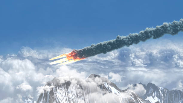 istock Meteors asteroids or rockets flying over Snowy mountains alps 1471932969