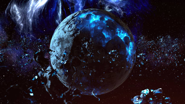 istock eep blue space with dying star, lava and asteroids surrounding. 1471933152
