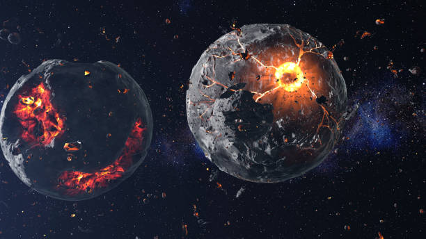 istock Deep space with dying stars, lava and asteroids surrounding, 2023 1471933159