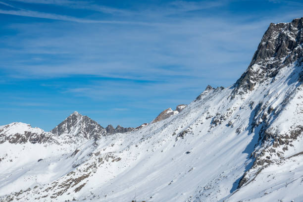 Aerial view of mountains and glaciers, Pitztal Glacier, Otztal Alps