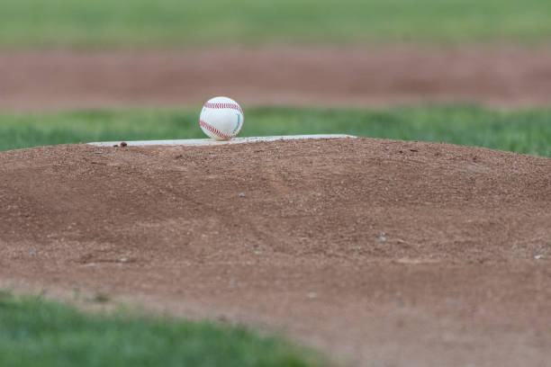 istock Game ball is on the baseball diamond. 1471940011