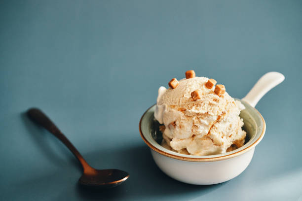 Vanilla Ice Cream with Caramel Topping