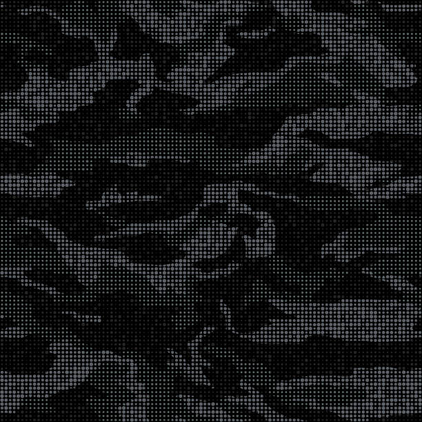 Nahtlose getarnte schwarze Grunge-Texturen Hintergrundbild – Vektorgrafik