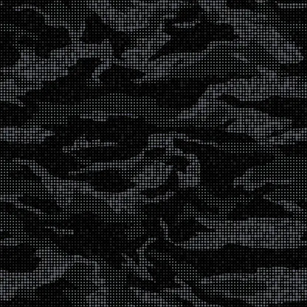 Vector illustration of Seamless camouflaged black grunge textures wallpaper background