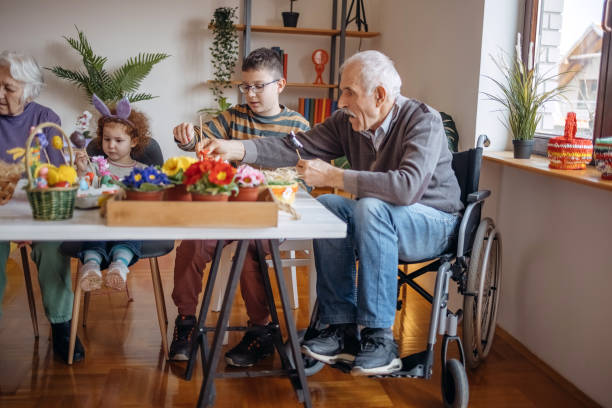 istock Multi-Generation Family preparing decoration for Easter holiday together at home 1471951119