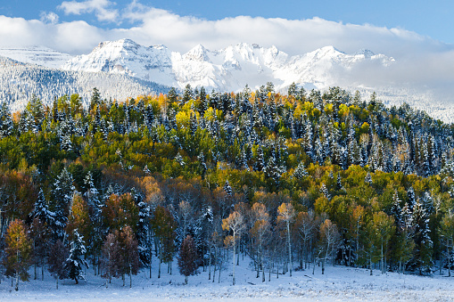 Scenic autumn landscape of the San Juan Mountains of Colorado.