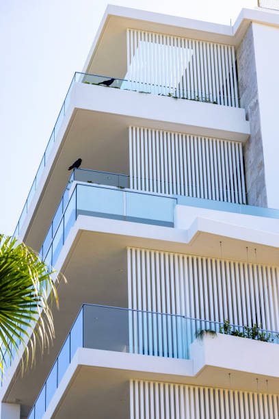 istock Closeup new, modern apartment building, background with copy space 1471952919