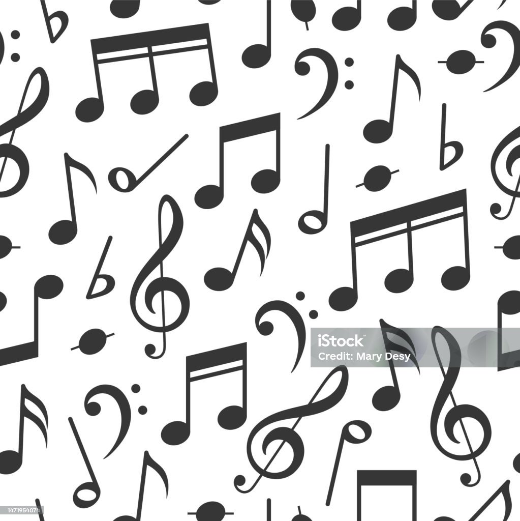 Musical Pattern Music Note Music Notes Seamless Pattern Stock Illustration - Download Image Now ...