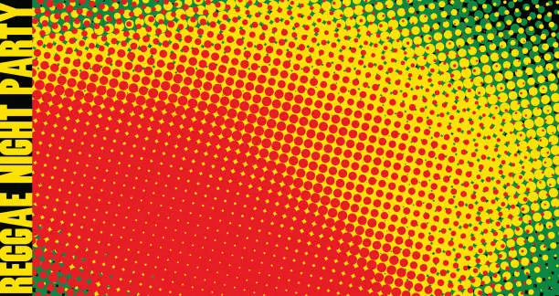 Vector illustration of Halftone background for reggae night party flyer. Vector pattern