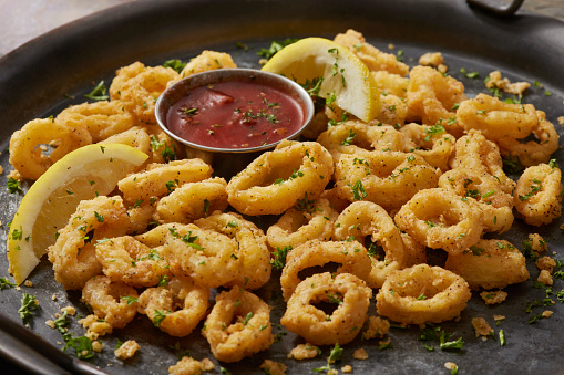 Salt and Pepper Calamari with Tomato Dipping Sauce