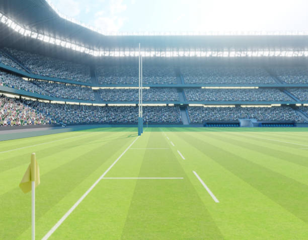 istock Rugby Stadium with Rugby Ball 1471965278
