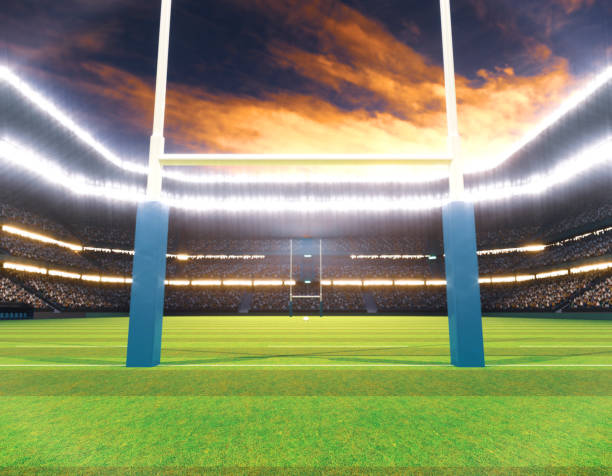 istock Rugby Stadium with Rugby Ball 1471965364