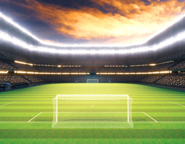 istock Soccer Stadium with Soccer Ball 1471965610