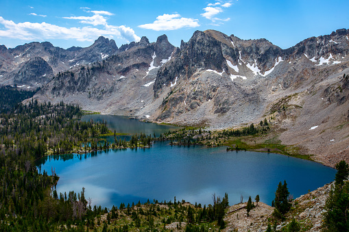 Backpacking near Alice Lake in the Sawtooth Mountains, Idaho