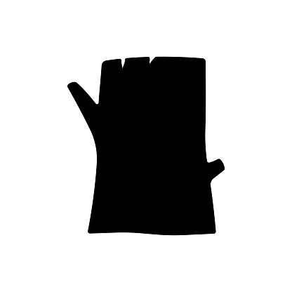 Stump icon. Black silhouette. Vertical front side view. Vector simple flat graphic illustration. Isolated object on a white background. Isolate.