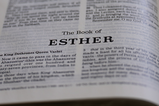title page from the book of Esther in the bible or torah for faith, christian, jew, jewish, hebrew, israelite, history, religion