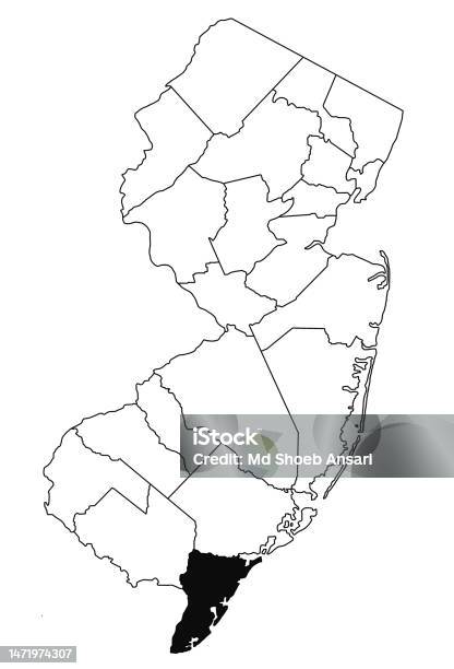 Map of Monmouth County in New Jersey State on White Background. Single  County Map Highlighted by Black Colour on New Jersey Map Stock Illustration  - Illustration of blank, ocean: 291224631