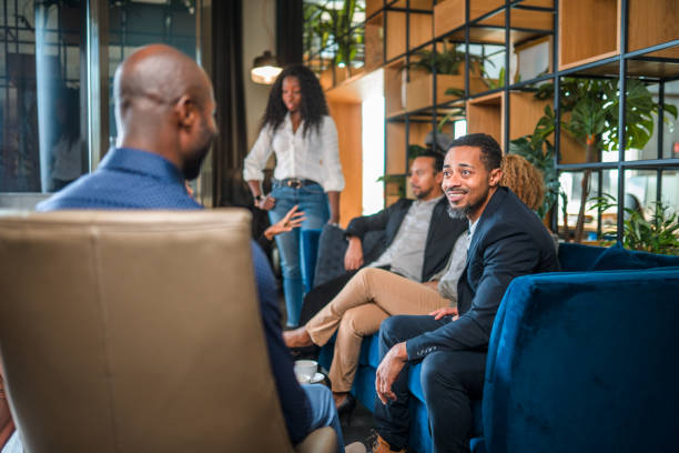 Diverse Business Associates Casually Hanging Out in A Modern Office