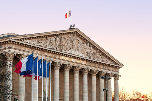 View on National Assembly building in Paris, France.