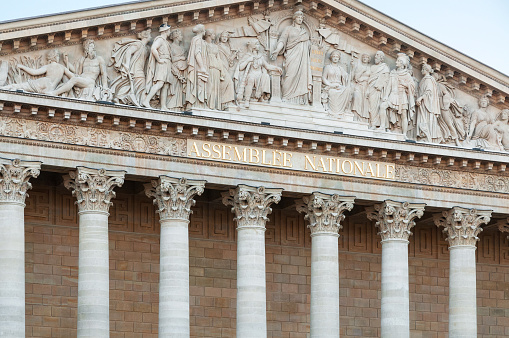 View on National Assembly building in Paris, France.