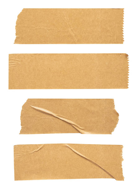 istock Brown adhesive paper tape set isolated on white background 1471980436