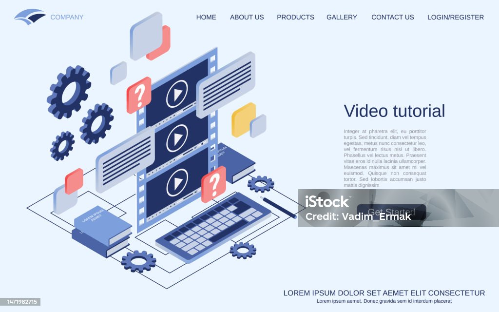 Tutorial Vector Hd Video Tutorial Vector Concept Stock Illustration - Download Image Now ...