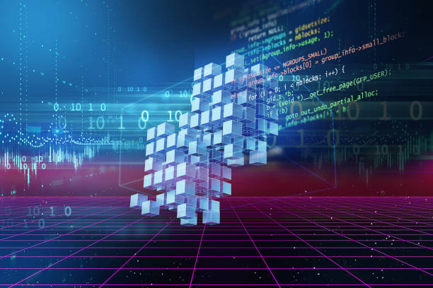 istock 3d illustration of ai human on technology background. 1471982794