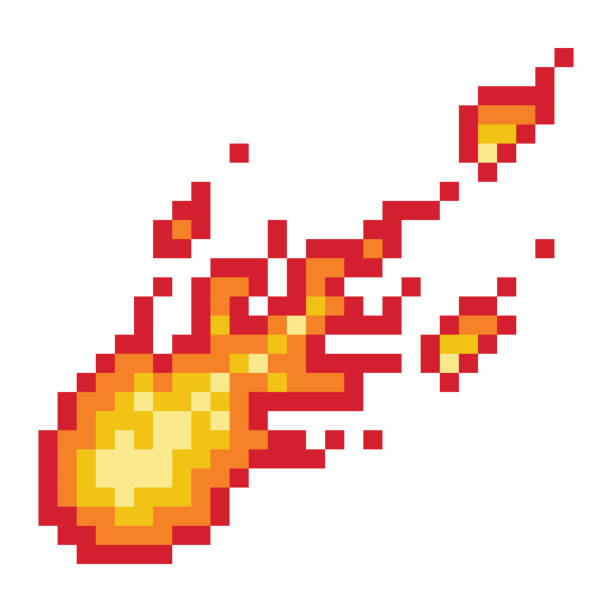 Fire All Pixel 110+ Pixelated Fireball Ilustraciones de Stock, gráficos vectoriales ...