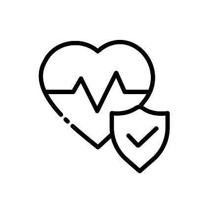 Check pulse line icon. Heartbeat, heart, fitness tracker, recognize, healthcare, cardiology, water drop. Biometry concept. Vector line icon on white background