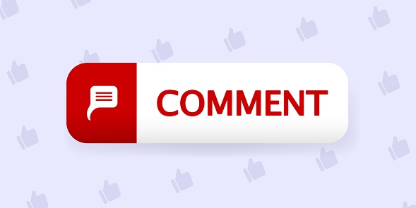 With Comment Comment Speech Bubble With Comment Text 3d Illustration Button For ...