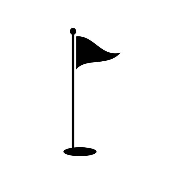 illustrations, cliparts, dessins animés et icônes de icône de drapeau de golf - flag stick