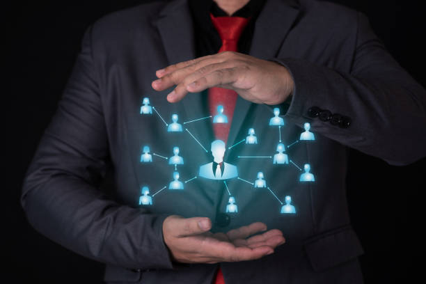 istock business man holding virtual people group relationship structure , Customer Relationship Management, 1471999782