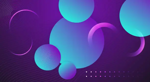 Vector illustration of Modern blue gradient liquid circle background design
