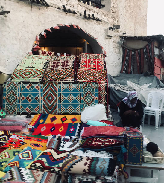 istock Rugs at market in Doha 1472007742