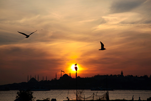 Sunset Time in the Istanbul Photo, Uskudar- Şile Istanbul, Turkey (Turkiye)