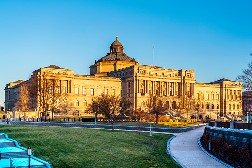 The Thomas Jefferson Building is one of four buildings that make up the Library of Congress.  It sits across from the Capitol and was built in 1897.