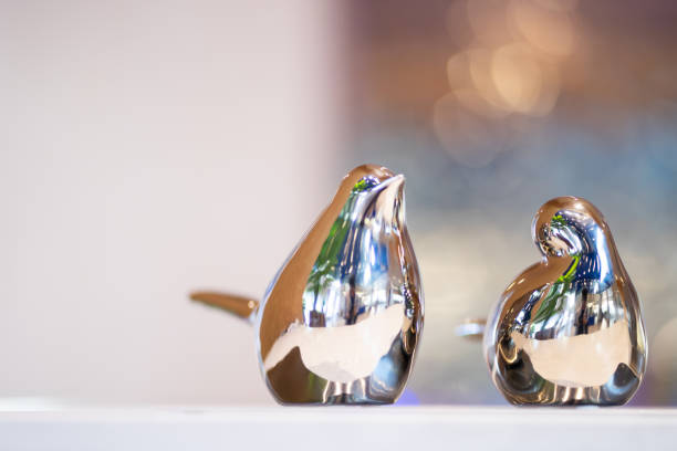 two birds background bokeh lights valentine's day home decoration