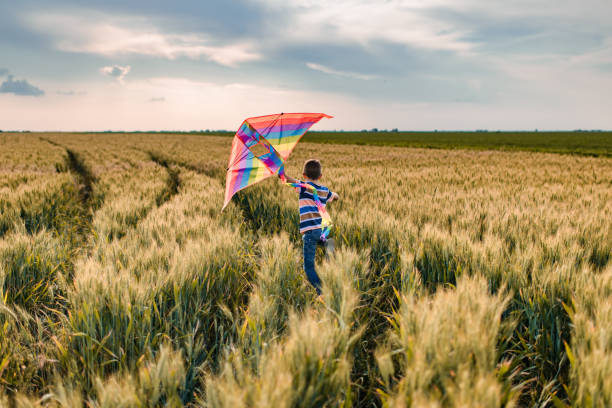 istock Beautiful boy enjoying wheat field 1472026589